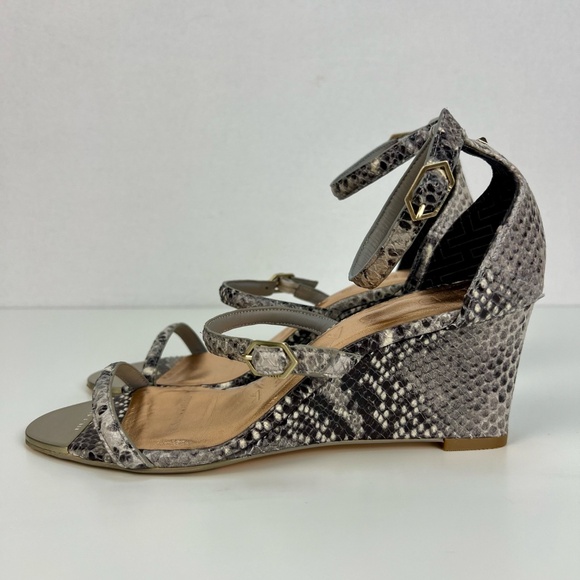 Ted Baker London Wedge Heel Sandal Weliin Snake Print Women's 38.5 US 8 Strappy - Picture 6 of 15